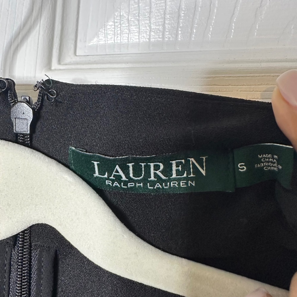 Lauren Ralph Lauren Wrap Blouse Womens S Black Excellent Asymmetric Quiet Luxury - Picture 4 of 6